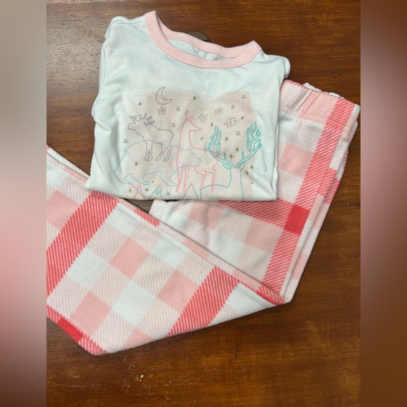 Girl’s 5T Eddie Bauer winter woodland pajama set pink - Picture 2 of 13